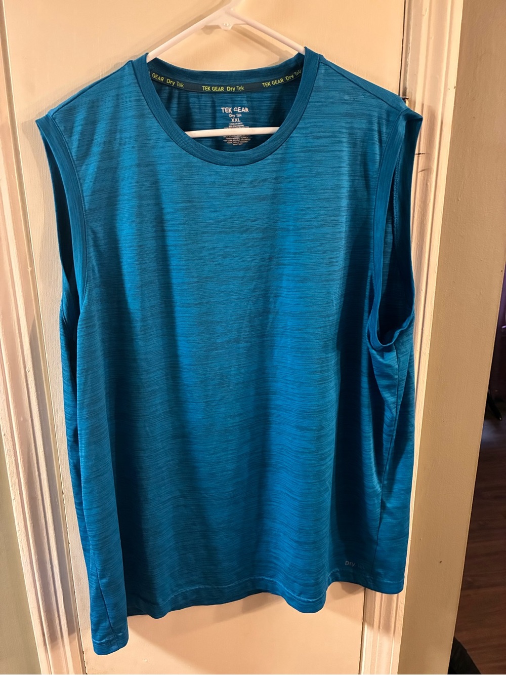 Men’s XXL Tek Gear Dry Tek Sleeveless Muscle Tank Blue Polyester EUC